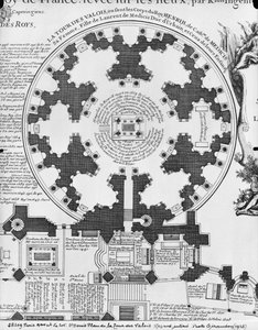 Basiliek Saint-Denis, plan van de Valois Toren, 1705 door Charles Inselin